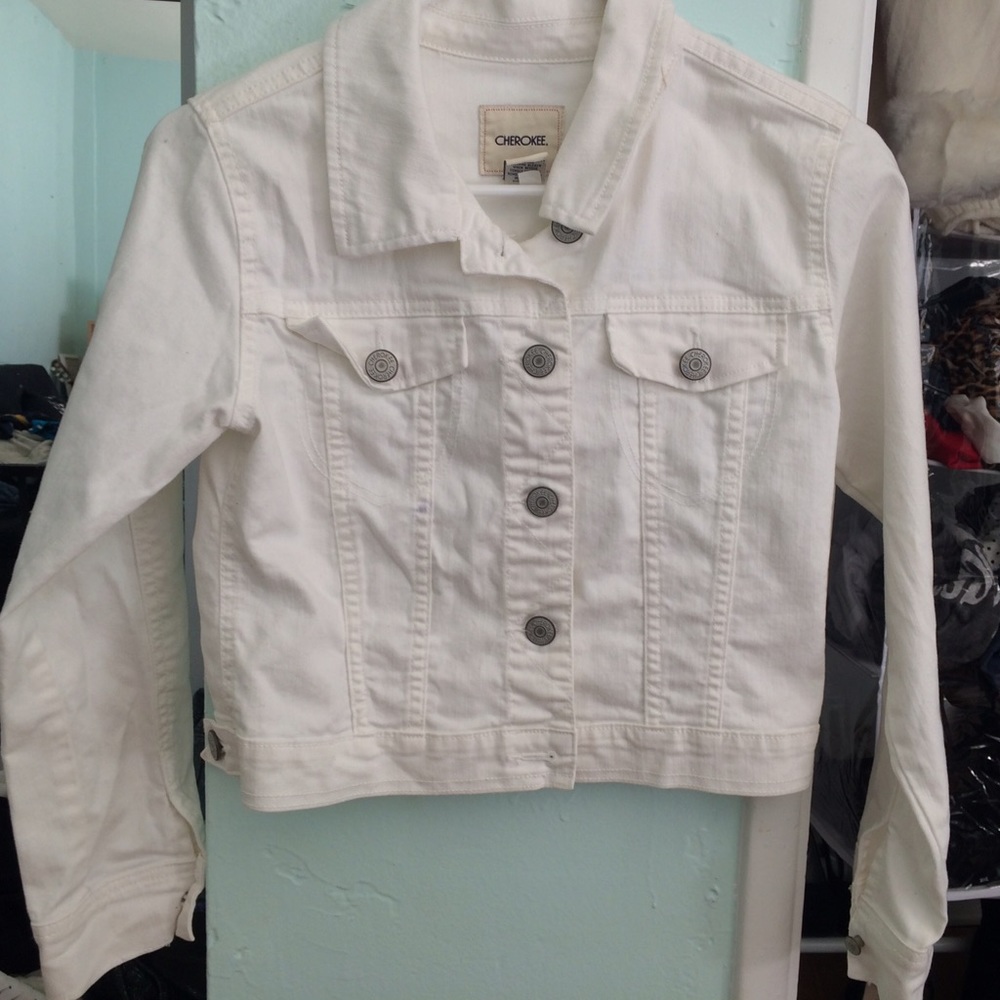 white jean jacket